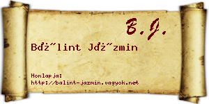 Bálint Jázmin névjegykártya