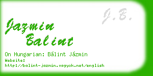 jazmin balint business card